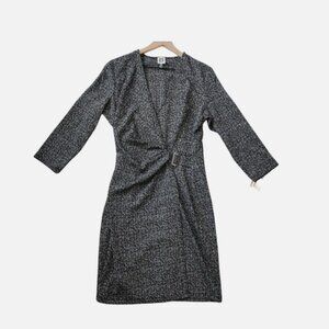 Share NWT Anne Klein Women V-Neck Houndstood Buckle Dress US Size 12